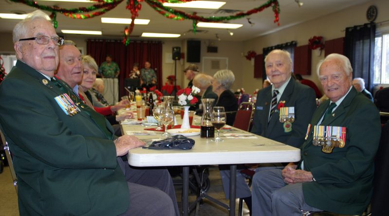 From left retired Master WO Joe Quinn, Col. Claude Charland and Ptv. Douglas Barber were guests of the Legion last Saturday. Photo by Jake Davies