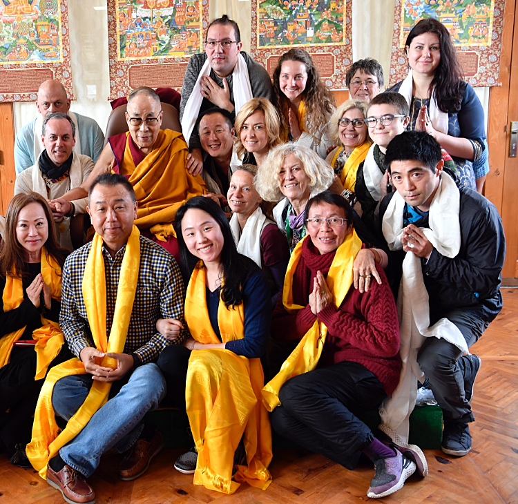 Visitors get a chance for a group photo with the Dalai Lama last week. Courtest the Dunrobin's Arya Landers met the 14th Dalai Lama in Bogh Gaya, India last week. Courtesy the house of H. H. The Dalai Lama 