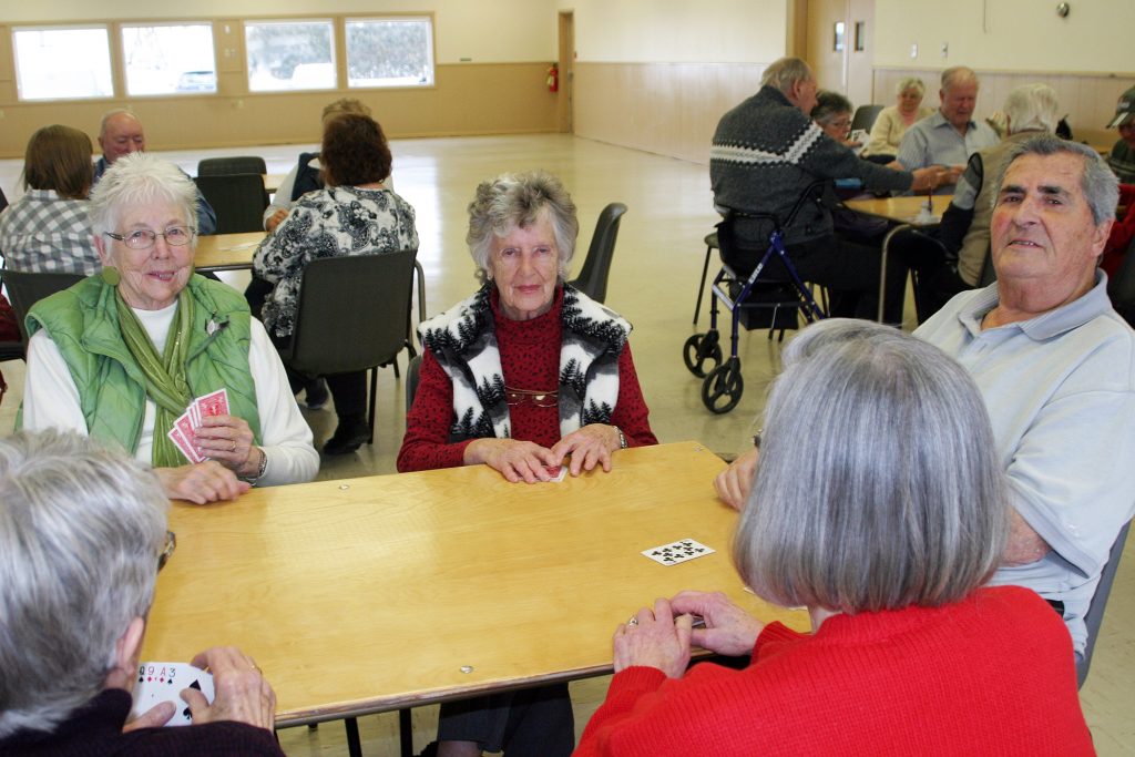 Kinburn's Kathleen Girdwood celebrated her birthday Jan. 9 and, unbeknownst to her at the time of this photo, would be celebrating it again at euchre. Photo by Jake Davies