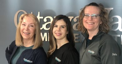 Welcome to Dr. Amy Toderian (centre) who has joined Almonte General Hospital and the Ottawa Valley Family Health Team’s Family Medicine Obstetrics team. Shown are (l-r): Dr. Ursula McGarry, Dr. Amy Toderian and Dr. Julie Stewardson. Courtesy AGH