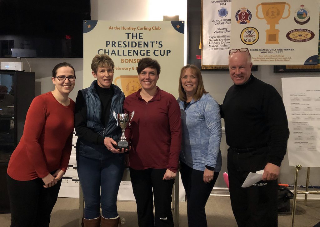 The HCC Ladies Team Skip - Tracy Samaan, Vice - Cathy James, Second - Ruth Dagenais and Lead - Barb McDougall. Courtesy the HCC