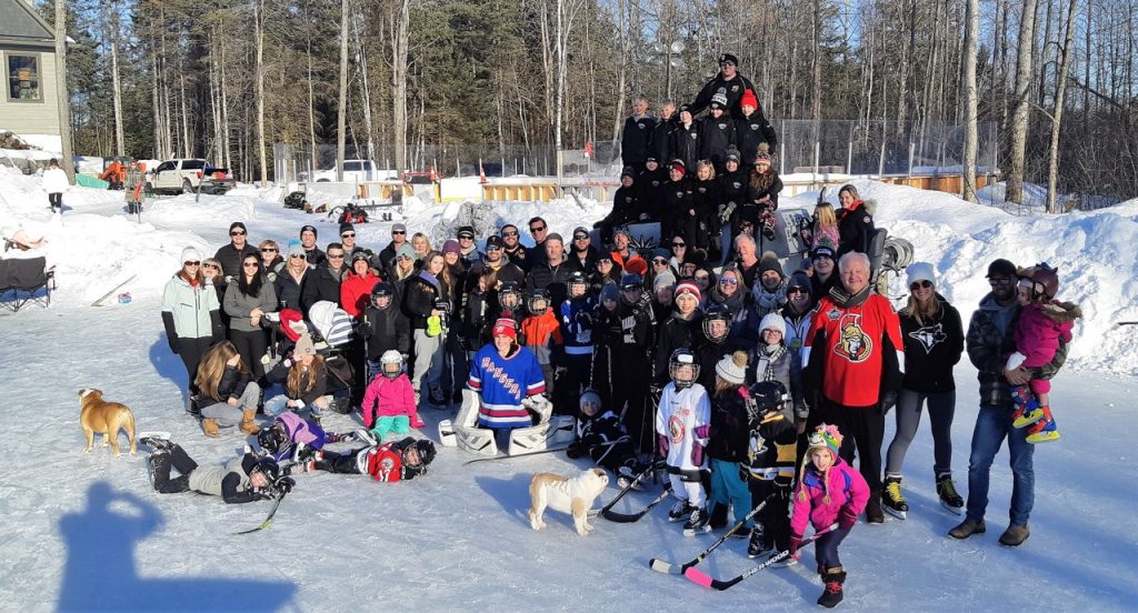 Jarrett Gibbons and his family hosted a Family Day skate on Ottawa's best ODR. More than 75 people came out to enjoy the winter wonderland. Courtesy Jarrett Gibbons