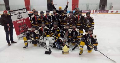 The peewee A West Carleton Warriors won their second tournament of the season on Feb. 9, the Cougar Cup. Courtesy the Warriors