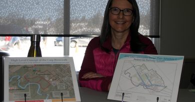 Friends of the Carp River board member Josee Leblanc spent the Carp Winter Carnival sharing information on a proposed to walking trail along a portion of the Carp River. Photo by Jake Davies