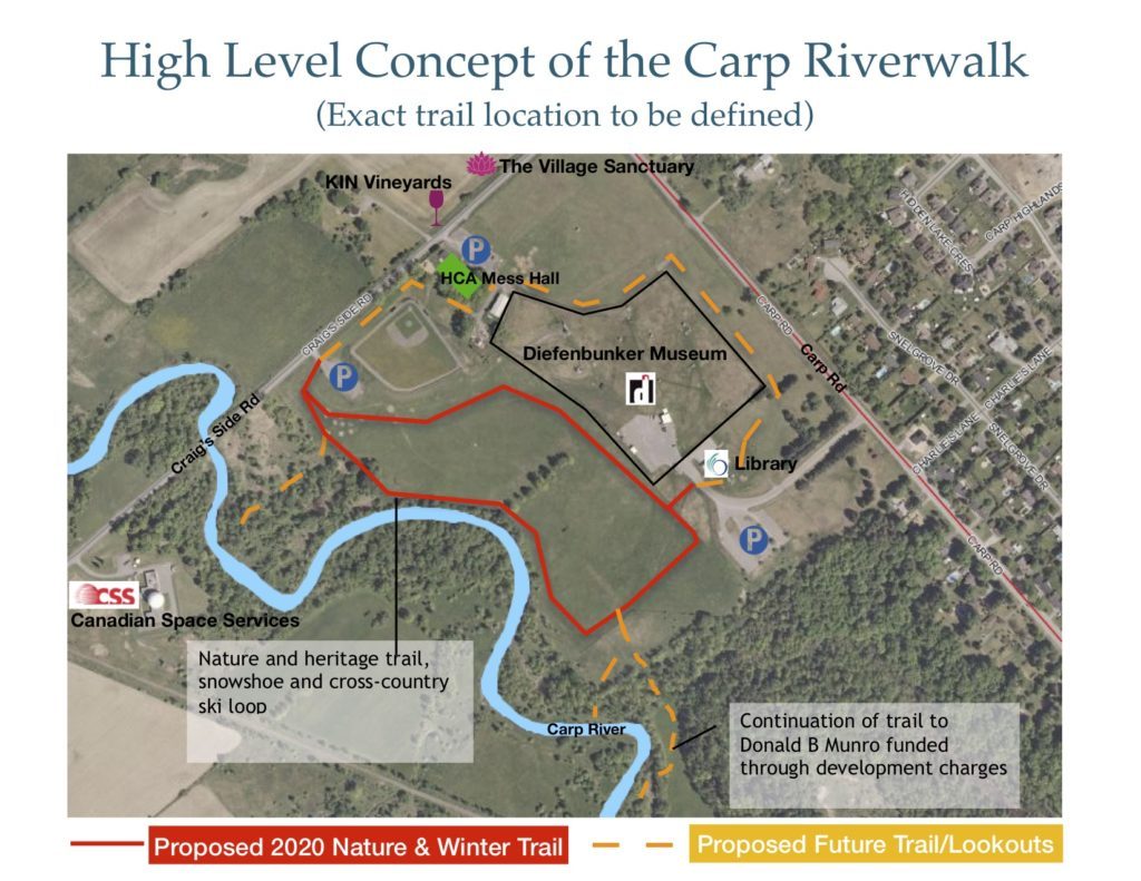 Friends of the Carp River board member Josee Leblanc spent the Carp Winter Carnival sharing information on a proposed to walking trail along a portion of the Carp River. Photo by Jake Davies