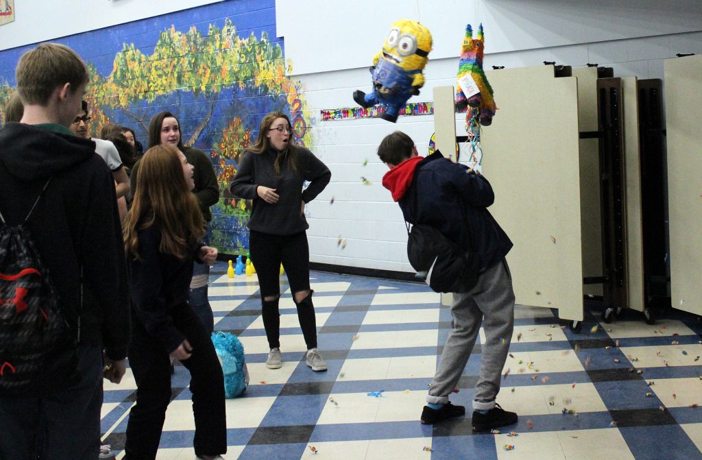 It'a pinata time at the WCSS Grade 9 birthday party. Photo by Michelle Russett