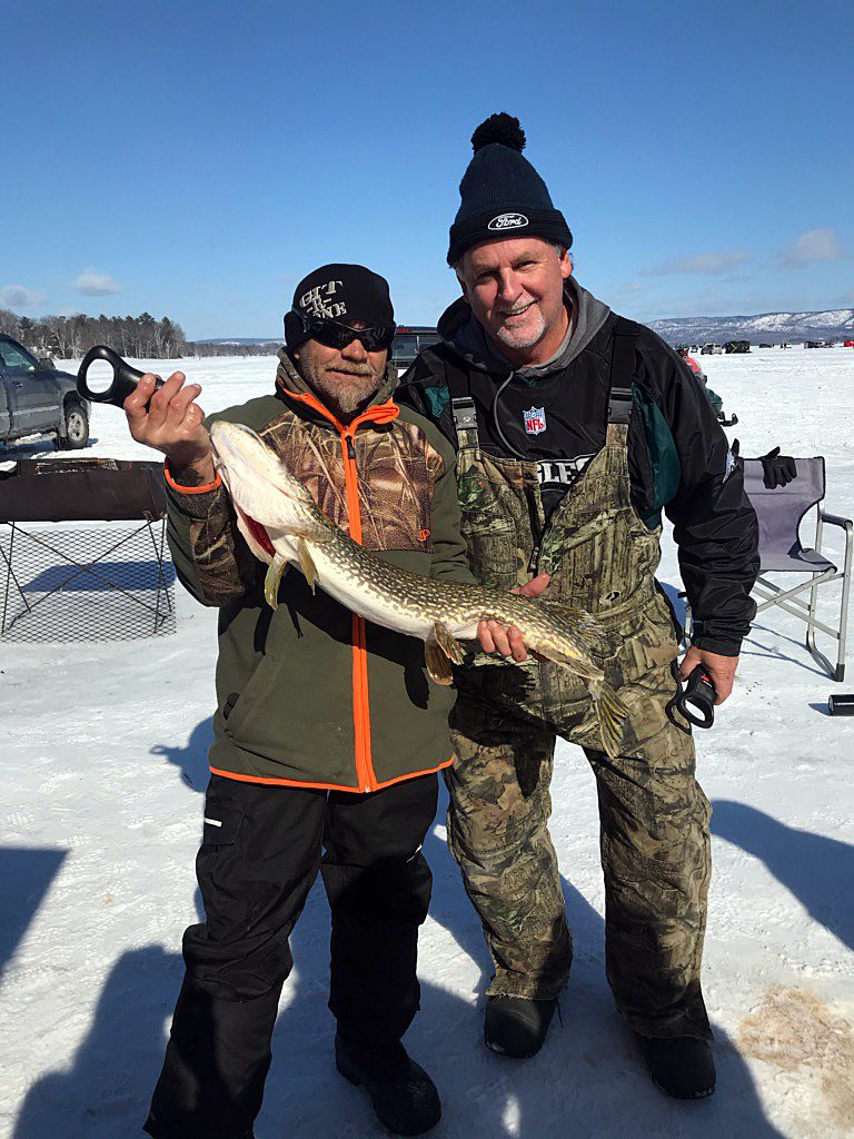 Mike Johnson, left, poses with his winning fish with Mike Fines. Courtesy Mike Fines