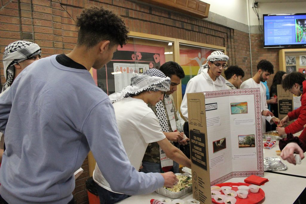 Some WCSS students enjoy some Paestinian food. Photo by Jake Davies