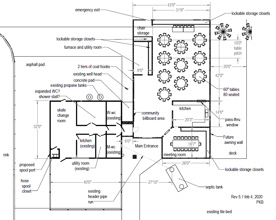 The floor plan of the proposed addition and the current Corkery Community Centre. Courtesy the CCA