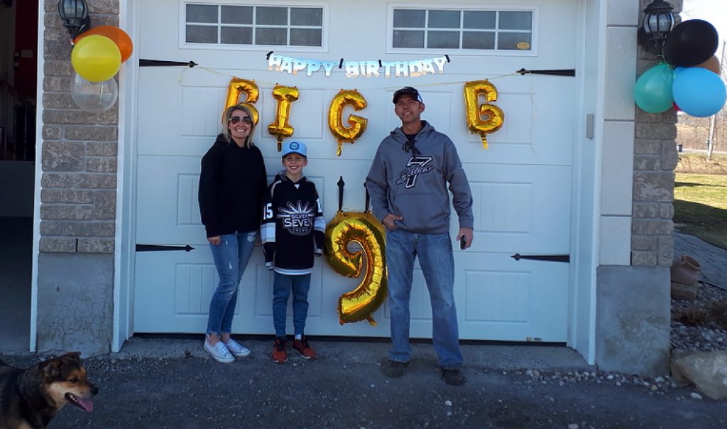 From left, Amber, Brayden and Jeff pose for a photo  Courtey Amber Delahunt