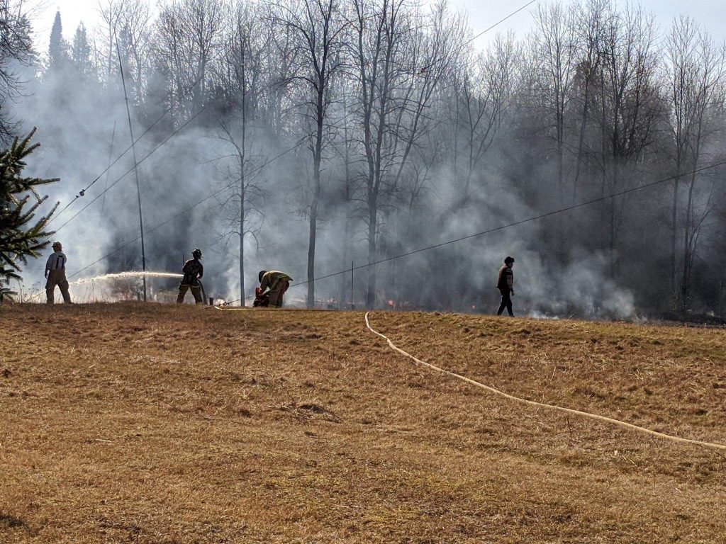 The same Station 62 furefughters were called to another brush fire on the same day - this time in MacLaren's Landing. Courtesy Scott Stillborn