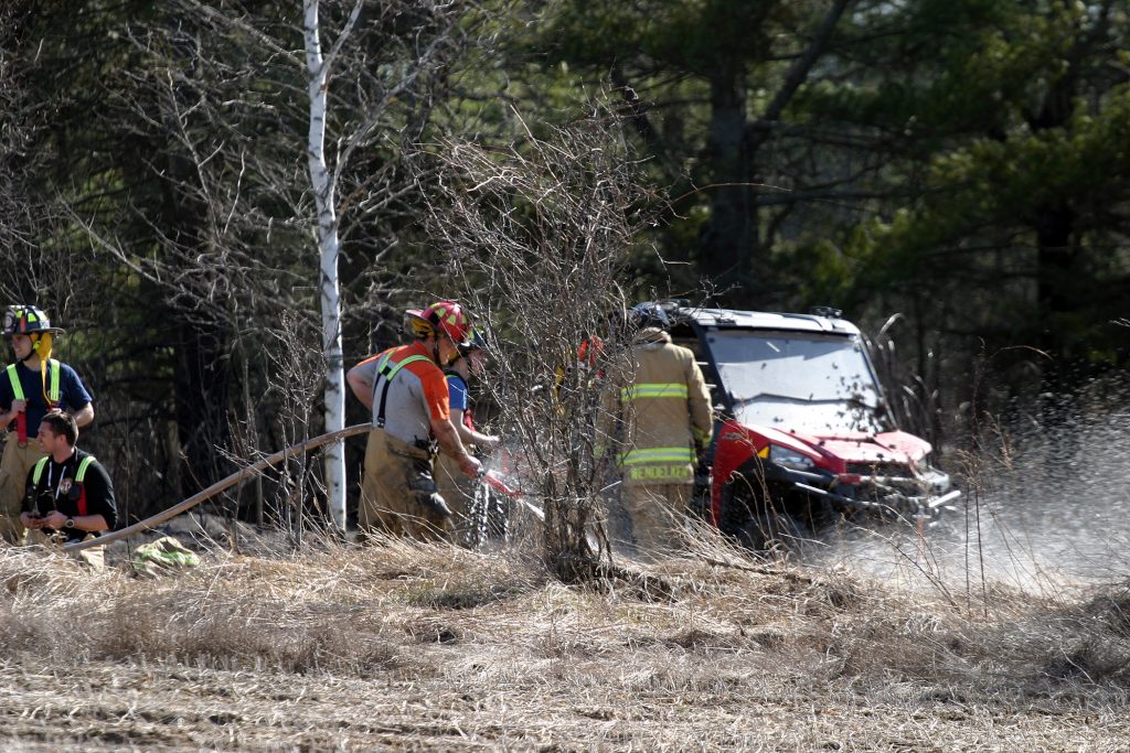 Fitzroy Harbour volunteer firefighters were able to prevent the blaze from reacing adjoining properties. Photo by Jake Davies