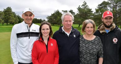 Madawaska Golf owner Rick Munro, centre, thinks golf is the perfect sport in the age of physical distancing (photo from 2017). Photo by Jake Davies