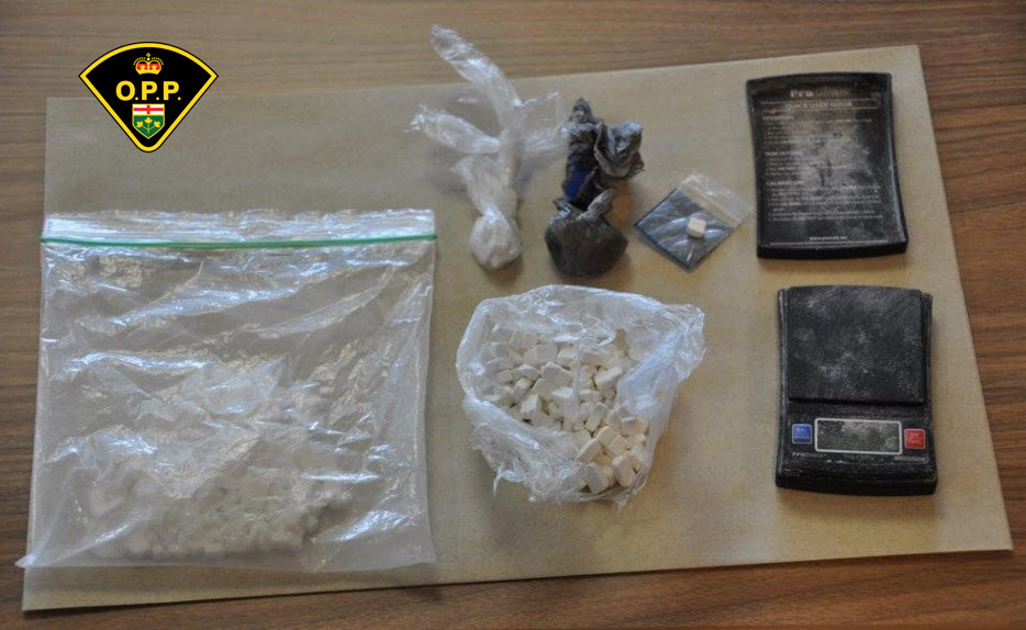 Suspected drugs confiscated in an OPP bust at a Renfrew hotel yesterday. Courtesy the OPP