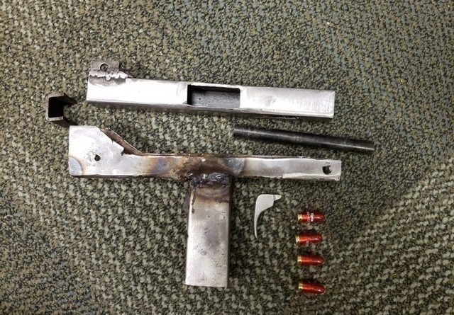 Police allege this is the gun the two charged individuals were trying to manufacture. Courtesy the OPS