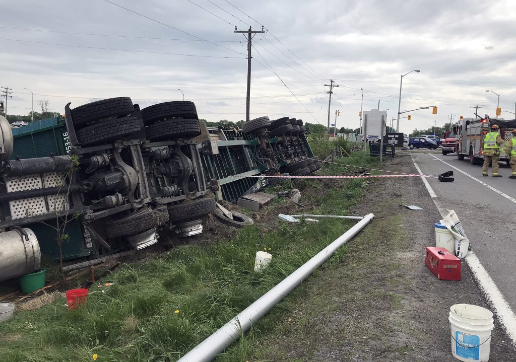 The male driver of the tractor trailer was uninjured. Courtesy the OFS