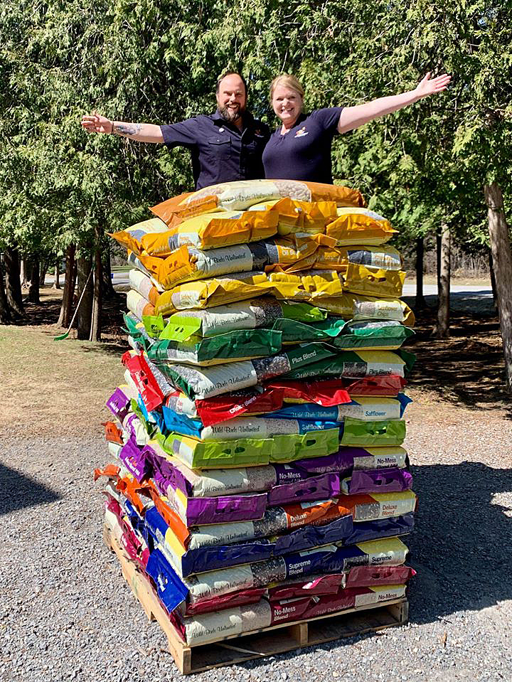 Here's exactly what 2,300 pounds of wild bird seed looks like. Courtesy Kindall Tolmie