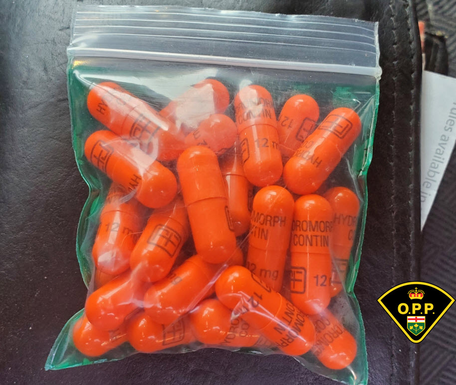 Pills confiscated in a Renfrew traffic stop yesterday. Courtesy the Renfrew County OPP