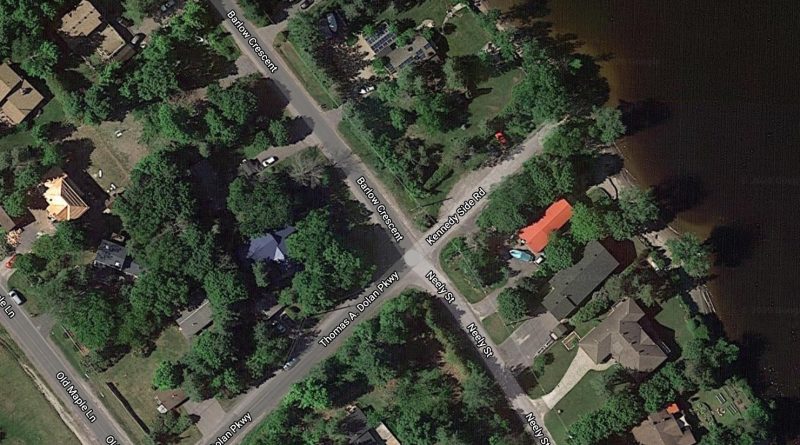Work is already underway for the Thomas A. Dolan-Barlow Crescent intersection that has been the site of several motor vehicle collisions over the last several years. Courtesy Google Maps