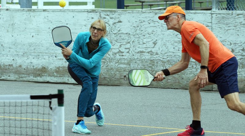 Suzanne and Bill Monnon are happy to be on the Constance Bay pickleball courts again despite all the precautions due to COVID-19. Photo by Jake Davies