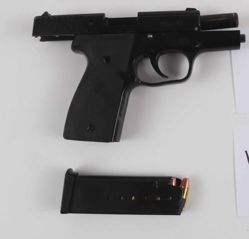 This gun was also seized during the execution of the warrant. Courtesy the OPS
