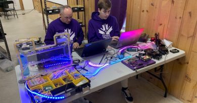 The Merge Robotics team may not have been able to compete with their robot, but they still put in the time to build it. This Saturday the team will hand out the awards for their efforts. Courtesy Merge Robotics