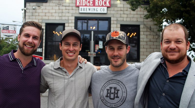 Ridge Rock Brewery owners Calvin de Haan, Jason LaLonde, Jake Sinclair and Ryan Grassie. Grassie says he's excited to open the patio, but challenges still lie ahead. Photo by Jake Davies