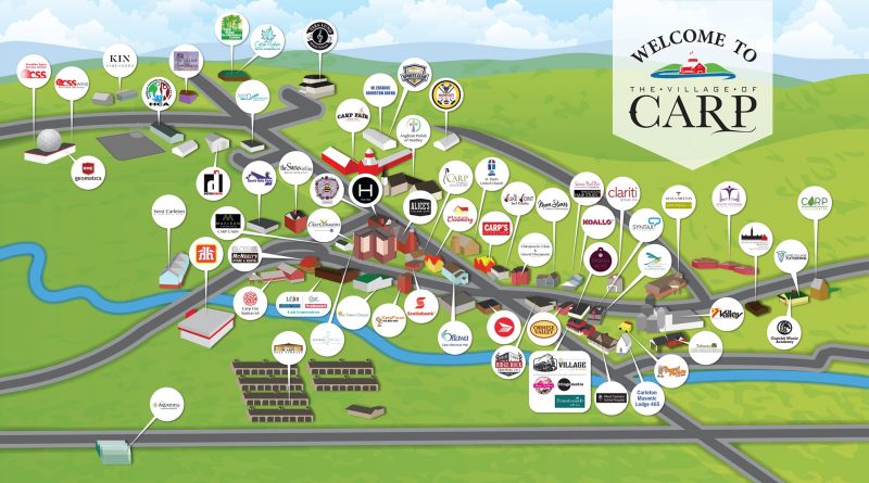 A map of the businesses and organization of the Village of Carp. Courtesy the Village of Carp BIA