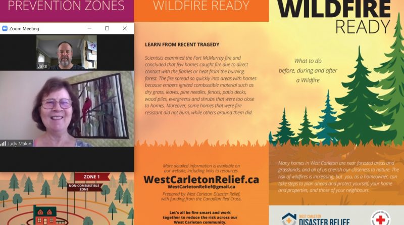 WCDR's Judy Makin, inset, spoke to West Carleton Online yesterday about the disaster organization's new pamphlet Wildfire Ready that will arrive in West Carleton residents' homes in just a couple of weeks. Image by Jake Davies
