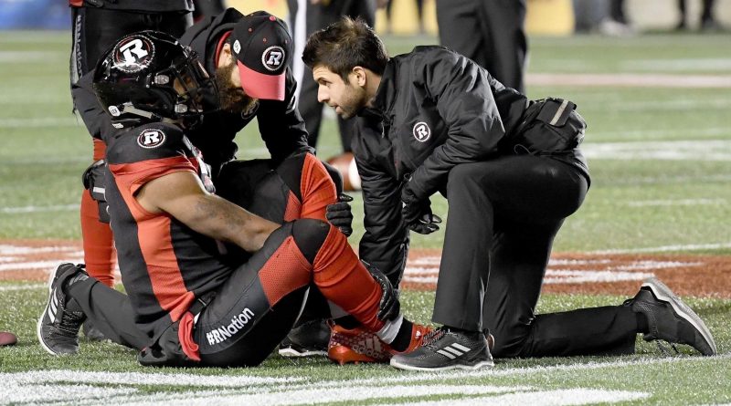 Marcelo Cuenca has worked with the Ottawa RedBlacks, pictured, as well as the Ottawa Senators, 67's and university athletes in his time as an atheltic therapist. Courtesy Marcelo Cuenca