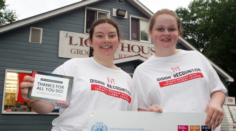 From left, Autumn McKlusky, 17, and Emma Wilson, 17, created a program to honour those in West Carleton helping out their community during the pandemic. Photo by Jake Davies