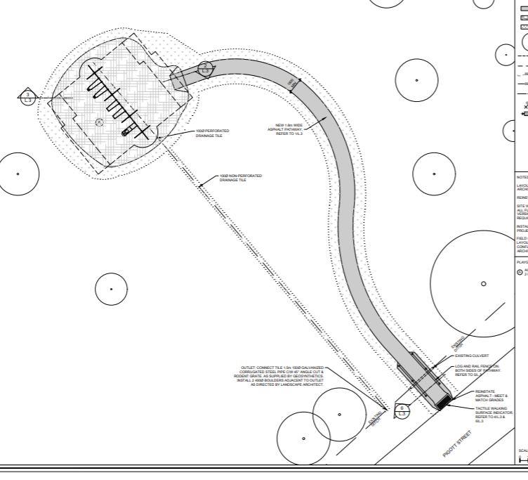 An accessible path connecting from Pigott Street is part of the project as detailed in this project visual. Courtesy the City of Ottawa