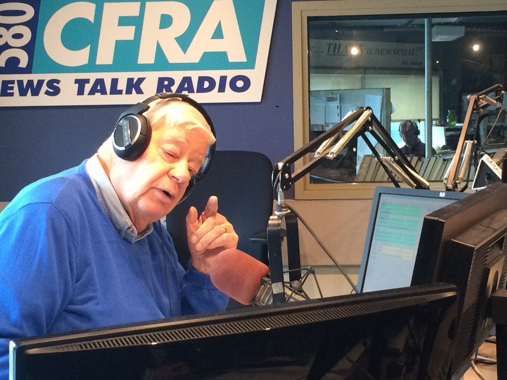 Lowell Green on CFRA in 2016 shortly before retiring from his self-titled show. Courtesy Twitter