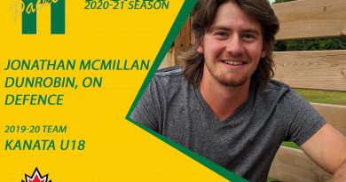 Dunrobin's Jonathan McMillan will be playing for the Packers this upcoming hockey season. Courtesy the Arnprior Packers