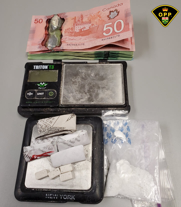 Cash and drug Paraphernalia confiscated by police. Courtesy the OPP