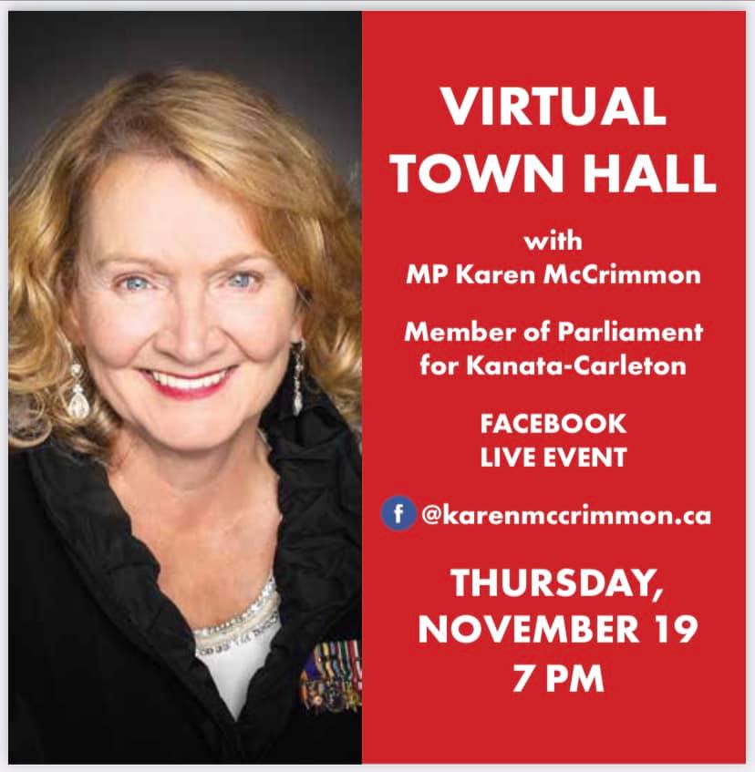 A poster for Karen McCrimmon's Nov. 19 town hall.