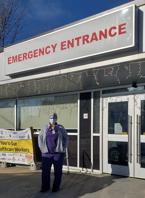 Nurse Nicki Watkins outside the Almonte hospital.