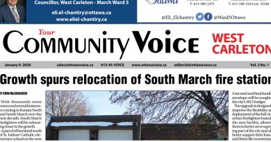 A photo of the front page of the Community Voice.