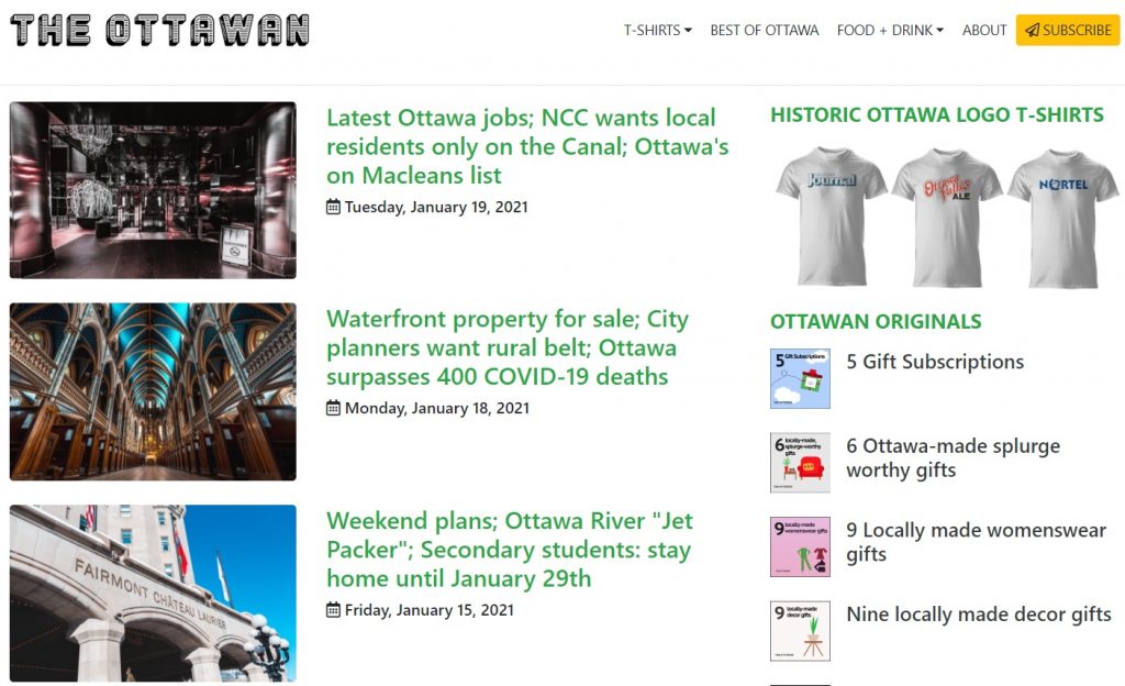 A screengrab of The Ottawan website.