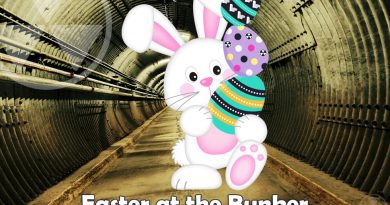 A photo of the Easter Bunny in the Diefenbunker blast tunnel.