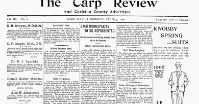 The front page of the April 5, 1906 Carp Review.