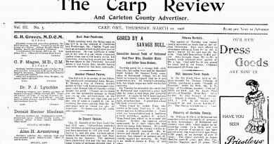 The front page of the March 22, 1906 Carp Review.