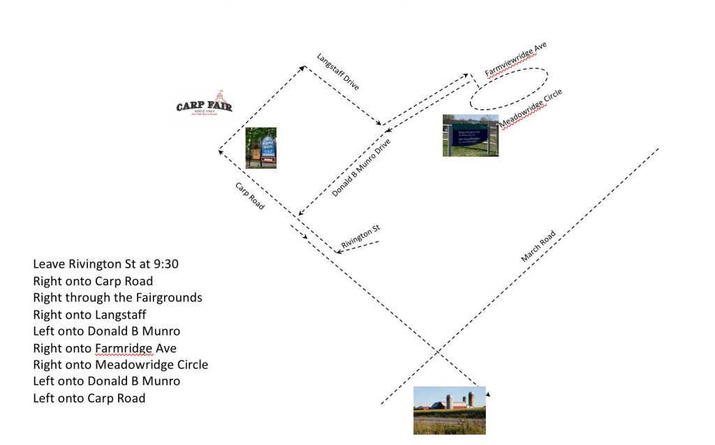 A photo of a map of the route.