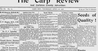 The front page of the April 26, 1906 Carp Review.