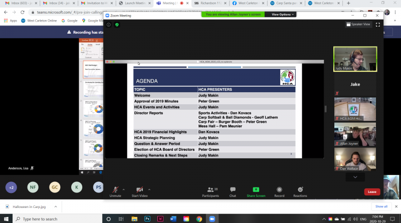 A screengrab from the 2019 Huntley Community Association AGM.