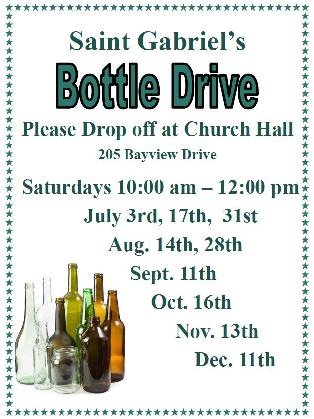 A poster of the bottle drive.