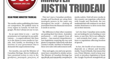 The front page of the June 9 Ottawa Sun.