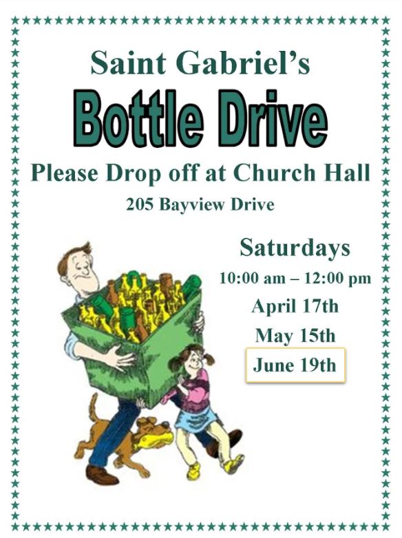 a poster for the bottle drive.