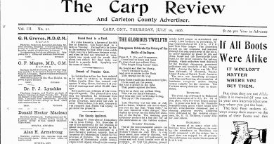 The front page of the July 19, 1906 Carp Review.