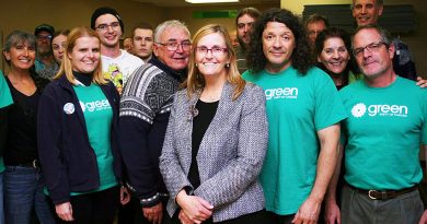A photo of Green Party volunteers including Jenn Purdy.